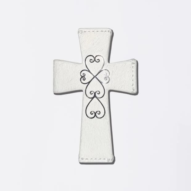 Cross Hair On Strap Wallet White