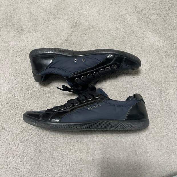 265) 프라다 스포츠 레더 나일론 트레이너 스니커즈