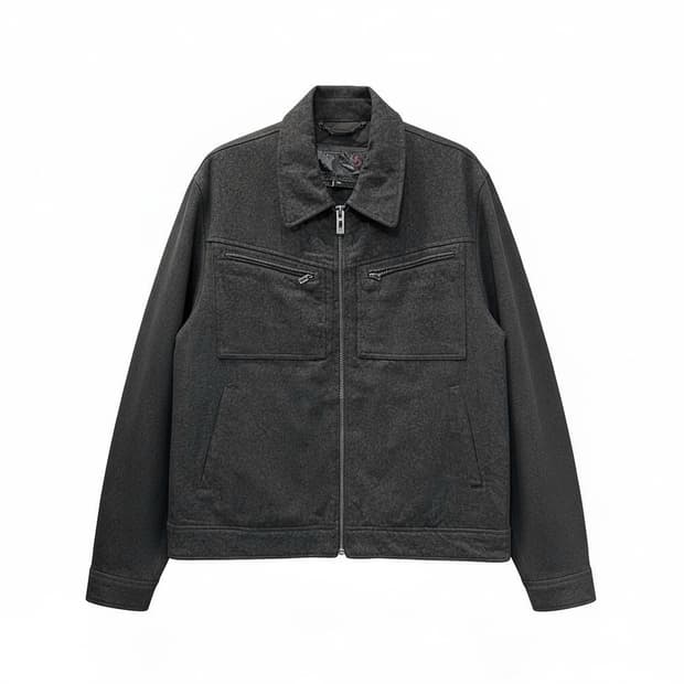 GUESS 게스 울 집업 자켓 4포켓 디테일 그레이