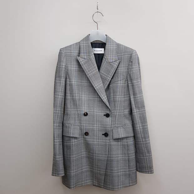 모조에스핀 클래식 체크 더블 블레이저 55사이즈