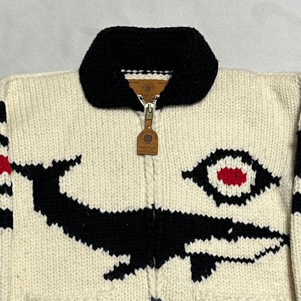 38 코위찬 캐나다 고래 자수 캐네디언 울 스웨터