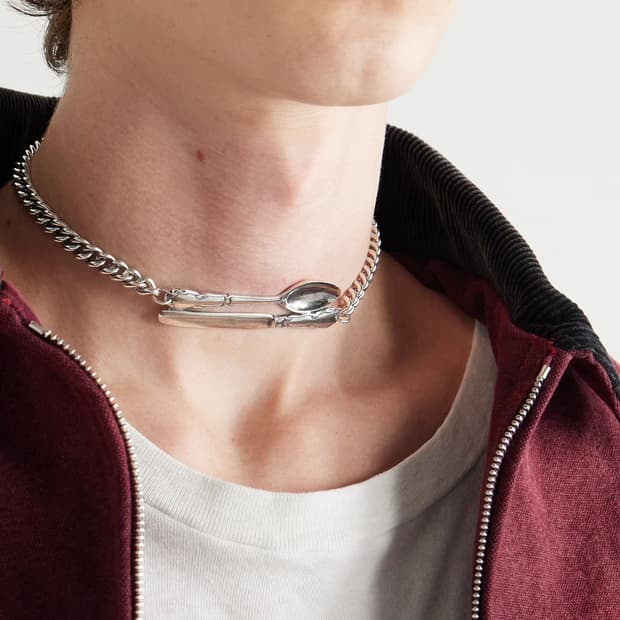 (ERD) Spoon and Knife Silver Necklace