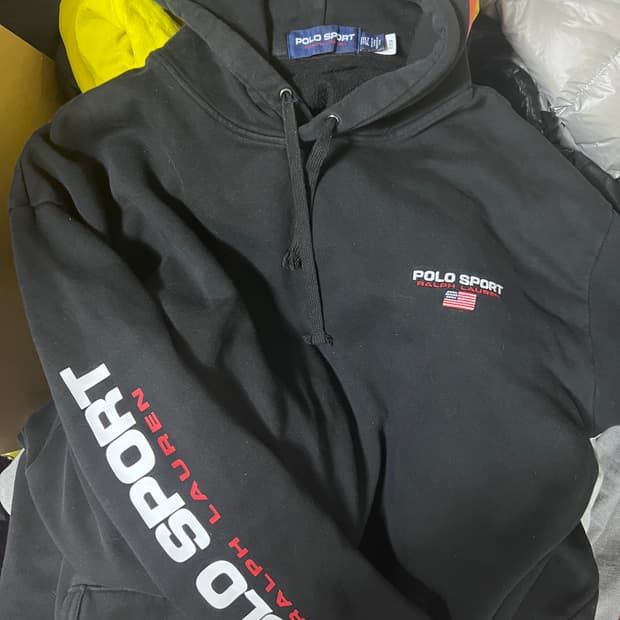 폴로 스포츠 블랙 후드티 XXL+스웨터 팬츠 세트