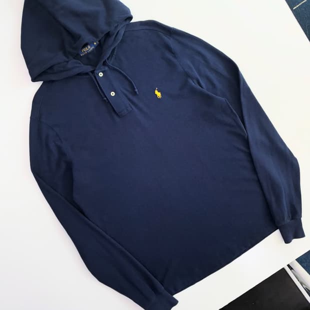 Polo  폴로 랄프로렌 신형 다크네이비 코튼 버튼 후드