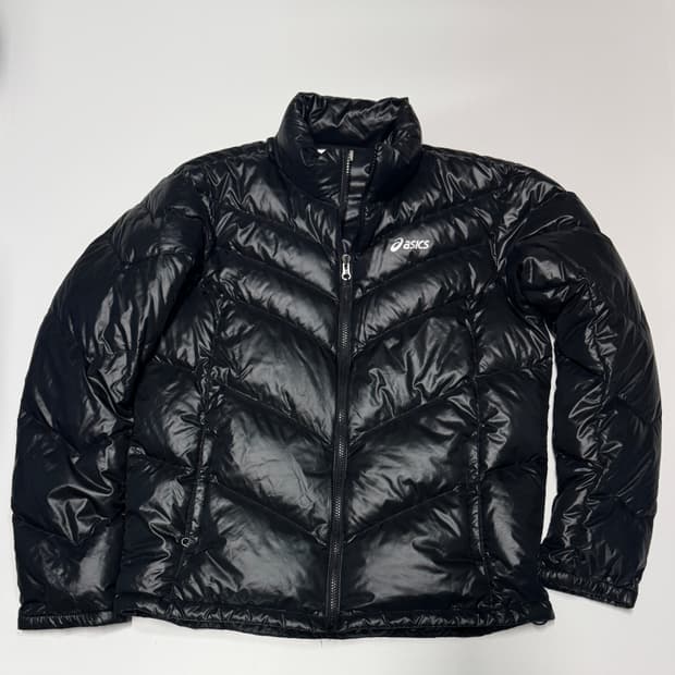 아식스 블랙 구스다운 경량 패딩 자켓 L