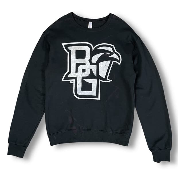 빈티지 블랙 프린팅 기모 맨투맨 스웻셔츠 S