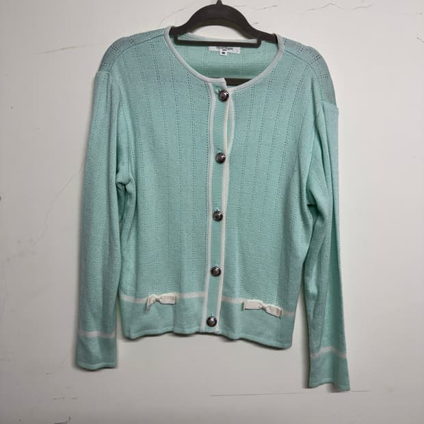 꾸레쥬 Courreges 민트색 니트 가디건