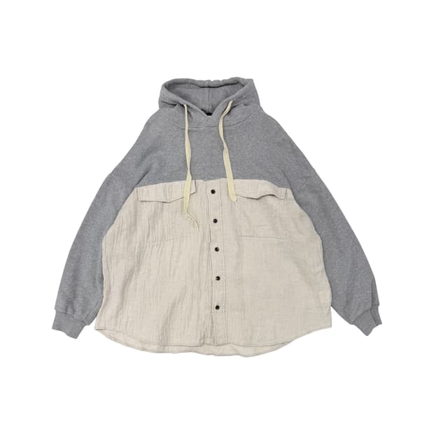 Gomme shirt mixed hoodie