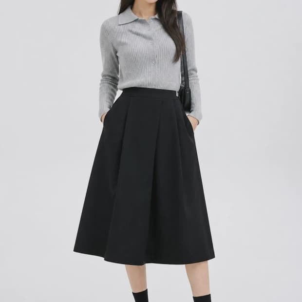 블랙 여자 28인치 스커트 O0691