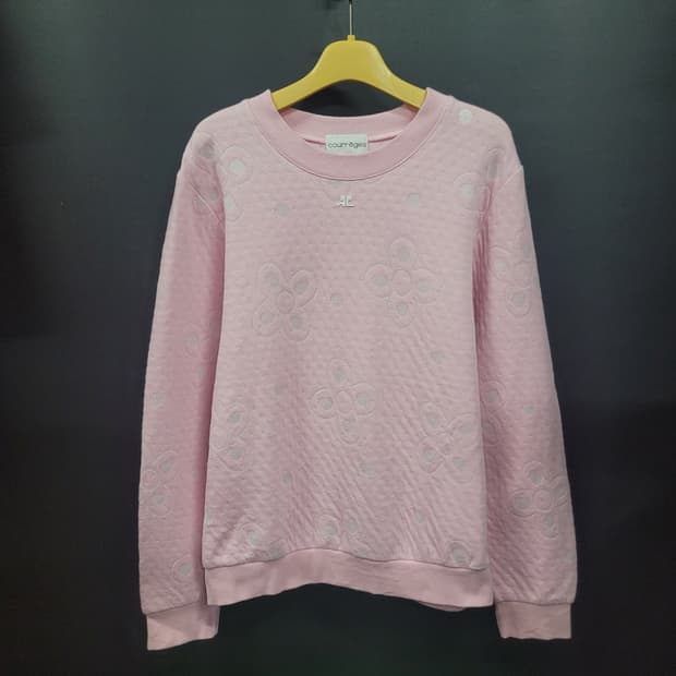 courreges 꾸레쥬 빈티지 아카이브 자수로고 맨투맨 딸기우유