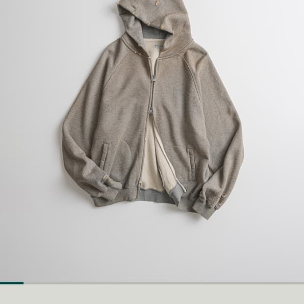 비헤비어 디스트레스드 풀 집업