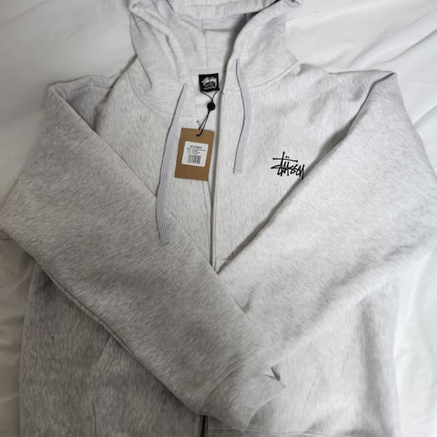 스투시 기모 애쉬 그레이 집업