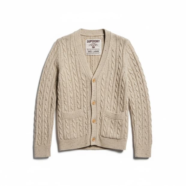 Superdry 케이블 니트 가디건 L