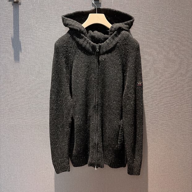 (정품/새상품) 폴앤샤크 남성 다크그레이 집업 후드 니트