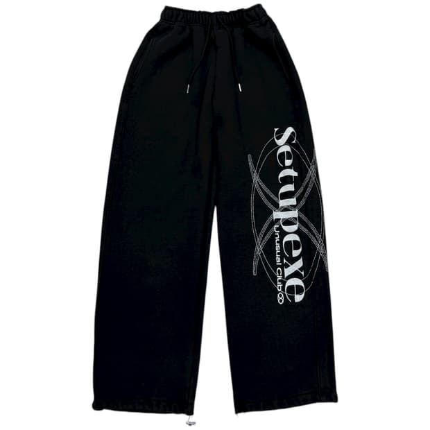 셋업이엑스이 스웻 스트링 팬츠 블랙