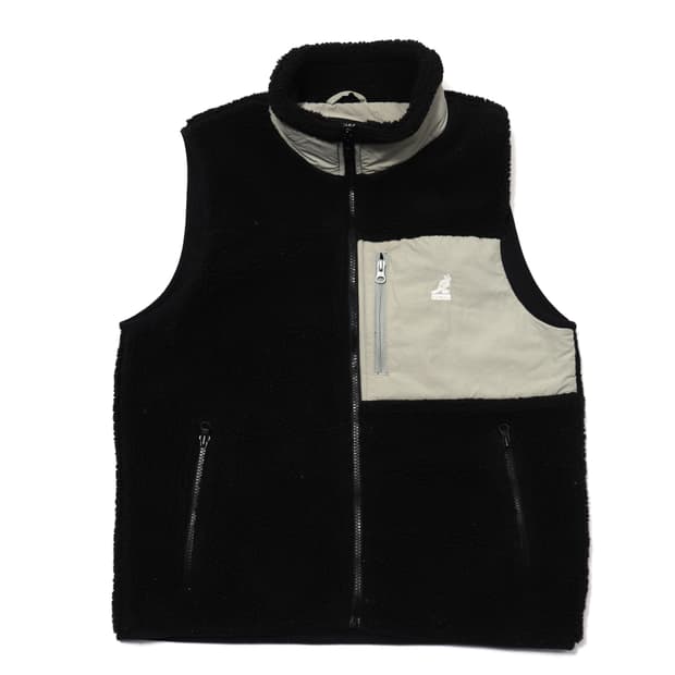 KANGOL 우븐 플리스 멀티컬러 베스트 조끼 6131 women M