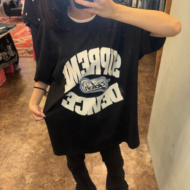 Supreme x GOODENOUGH 디바이스 블랙 반팔티
