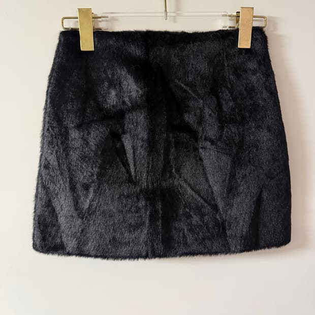 새상품 여자 퍼 미니스커트 S