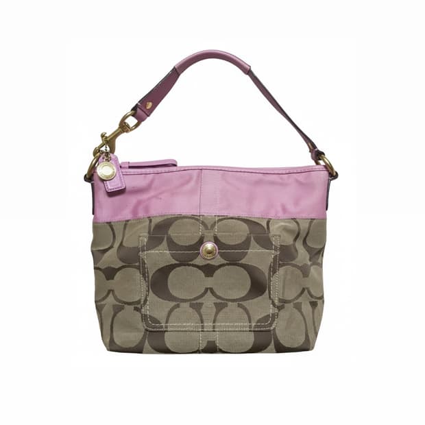 Coach 코치 시그니처 y2k 미디움 숄더백 그레이 핑크