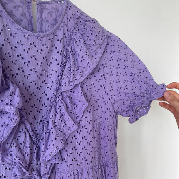 프레클서울 라벤더 프릴 롱드레스