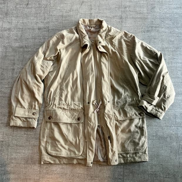 일본빈티지 올드스쿨아메카지 투인원 조리개야상 사파리자켓