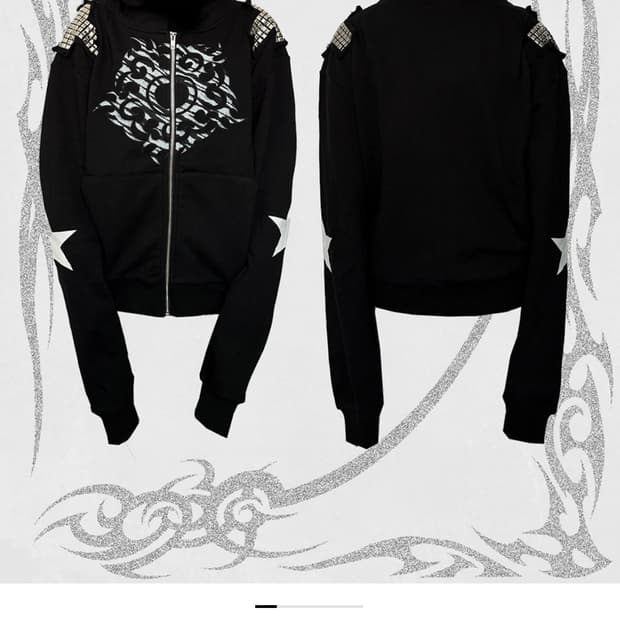 스터드 후드집업