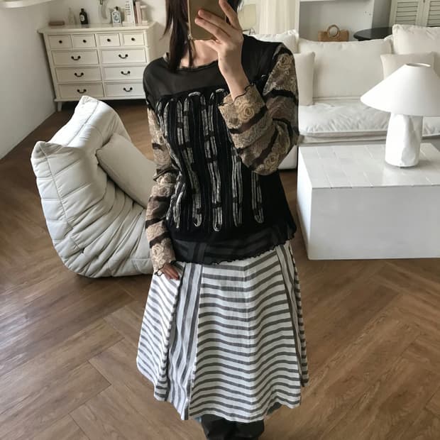 vintage pattern mash top