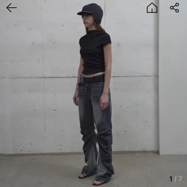 LCDC curved seam wahed denim