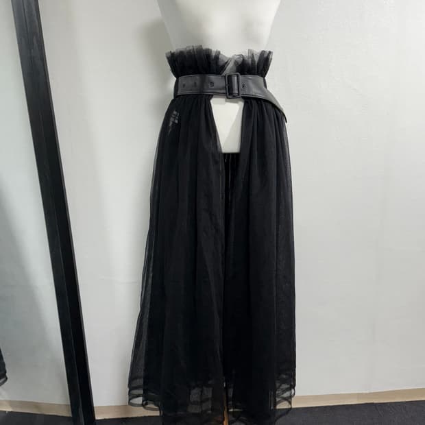 17aw 느와케이니노미야 꼼데가르송 레이어드 벨티드 튤스커트 s