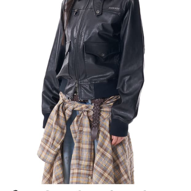 아캄 웨스턴 칼라 레더자켓 2사이즈