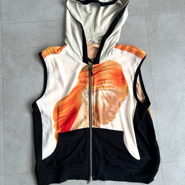 Andrea Fenzi 2000s 실크 프린트 후드 베스트