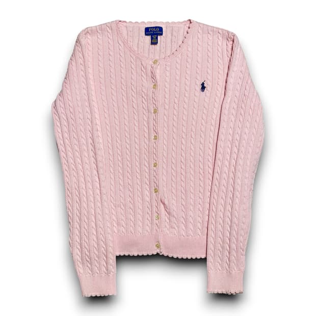 Polo Ralph Lauren 여성 핑크 케이블 가디건