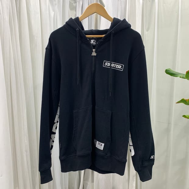 스타터 STARTER 화이트 로고 후드집업 1884