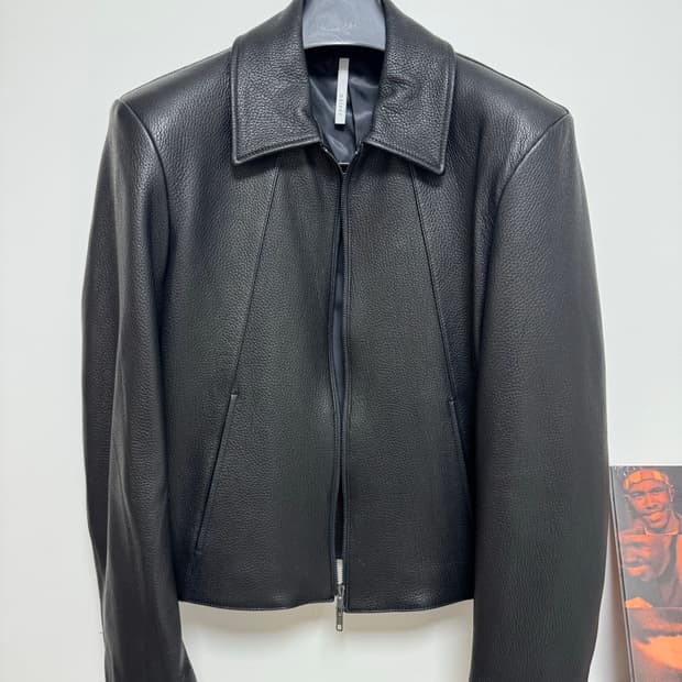 [48] 노이어 고트 슈렁큰 레더 자켓 블랙