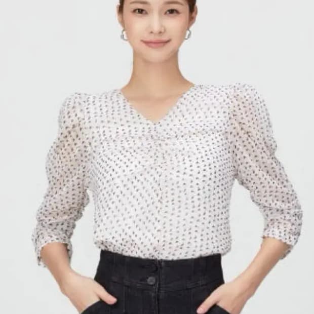 잇미샤 프린트 셔링 블라우스(ITM8YBL940)