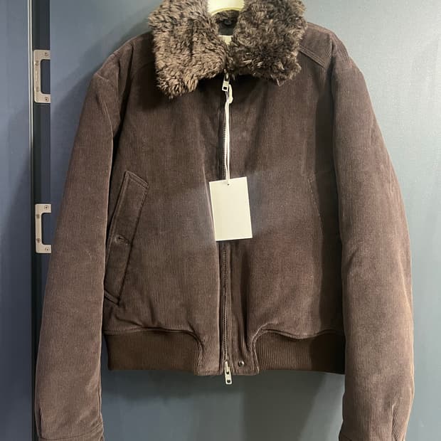 알렌느 디테쳐블 카라 코듀로이 패딩 블루종/1사이즈