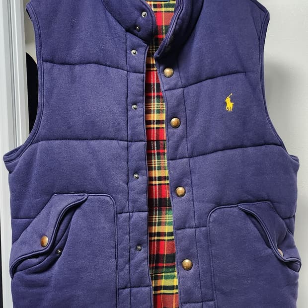 폴로 코튼 패딩 베스트