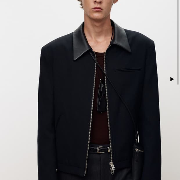 토니웩 레더 울 코튼 블루종 m,l