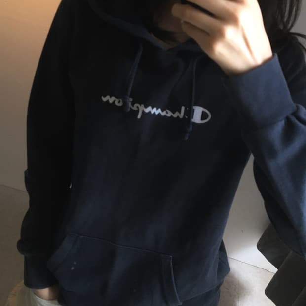 챔피온 스펠로고 후드티