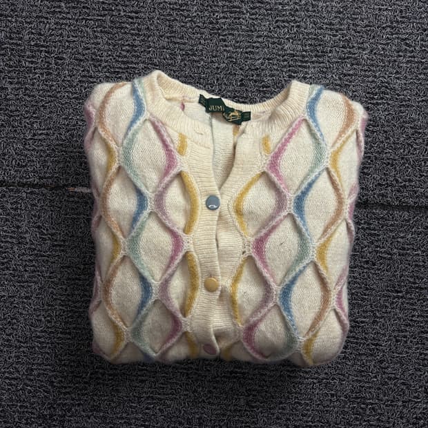 JUMPERS 아카이브 퓨어 울 케이블 니트 가디건 1975