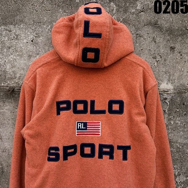 폴로 스포츠 플리스 오렌지 후드 집업 100-105 