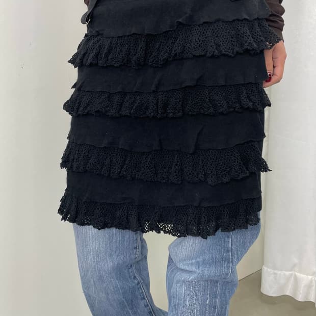 Hysterics 2way 프릴 멜빵 탑