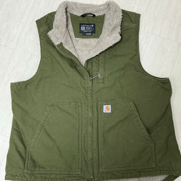 빈티지 칼하트 쉐르파 베스트 모스그린 /XL
