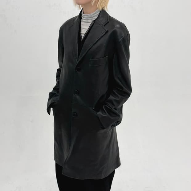 Vintage Leather chester field coat