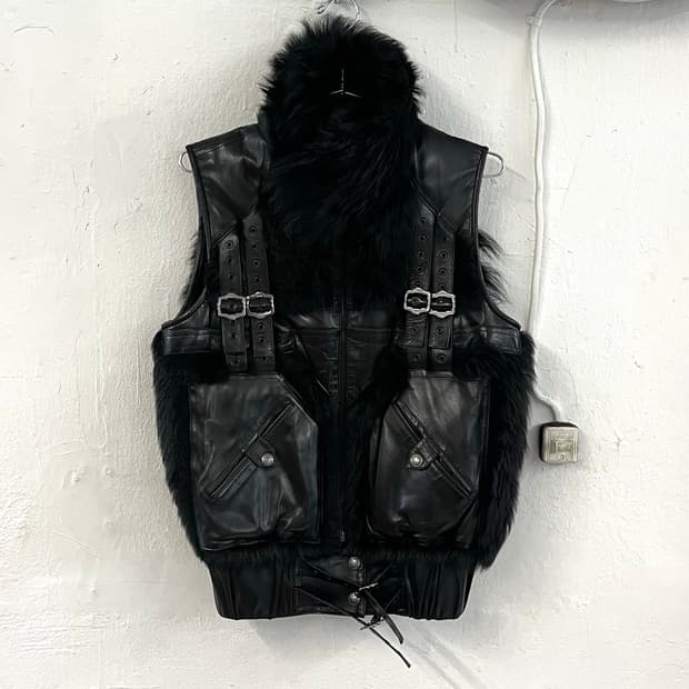 크리스찬 디올 2003FW 존갈리아노 런웨이 스트릿 시크 램스킨 베스트