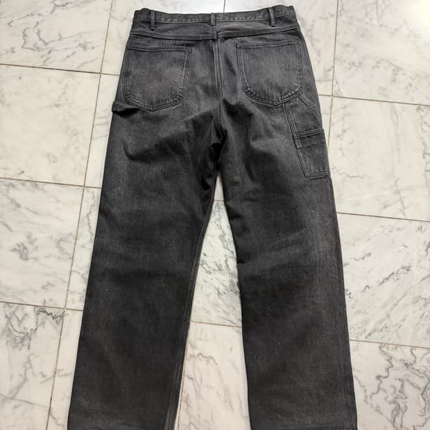 [4] 오라리 24FW 페이디드 헤비 데님 페인터 포켓 팬츠 잉크블랙