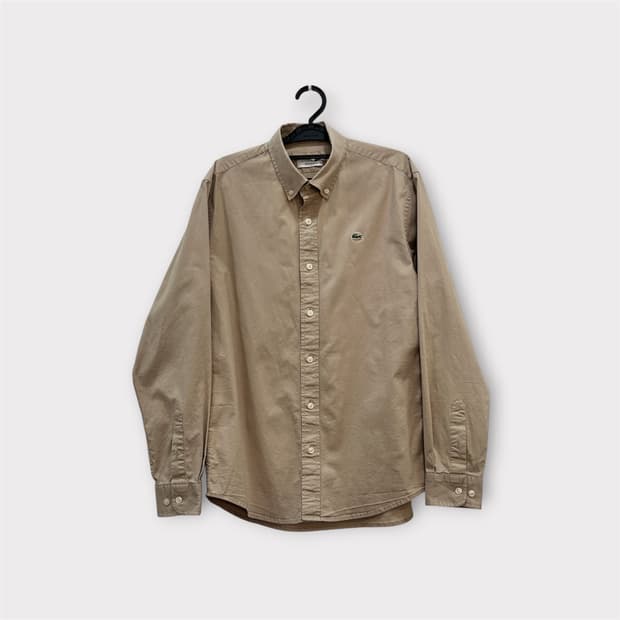 라코스테 레귤러핏 옥스포드 셔츠 베이지 100