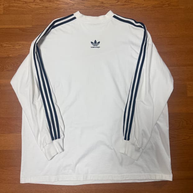 [2]발렌시아가x아디다스 오버사이즈 롱슬리브 티셔츠 화이트