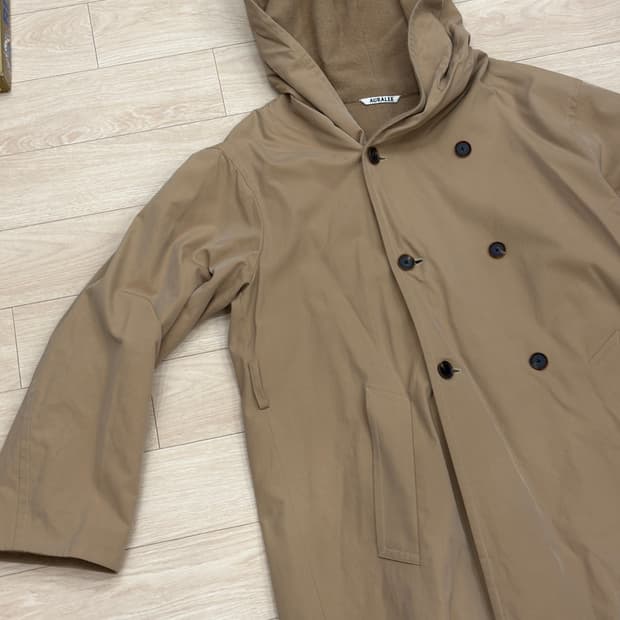 AURALEE 후드 롱 트렌치 코트