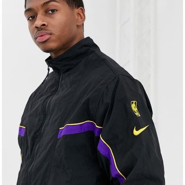 나이키 빈티지 NBA LA레이커스 웜업  뒷 로고 트랙수트 바람막이 M
